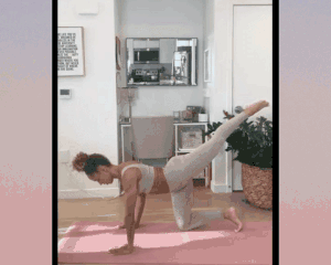 Ashley Joi performing glute sweeps.