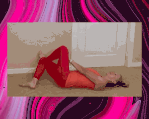 woman performs mobility exercise