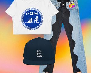 Lezbo crop top outfit collage