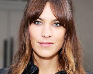 Alexa Chung shoulder-length haircut with curtain bangs