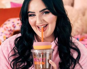 Beauty influencer Mikayla Nogueira wearing Elf Dunkin collaboration