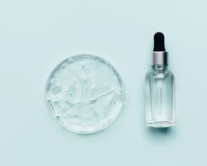 Dropper and dish on a flat lay