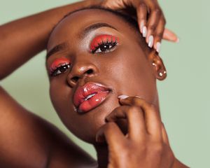 person with full face makeup