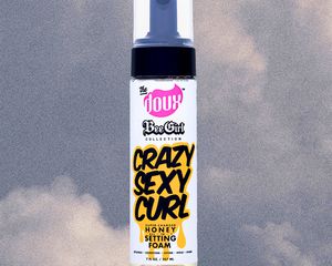 the doux honey setting foam on a cloudy photo background