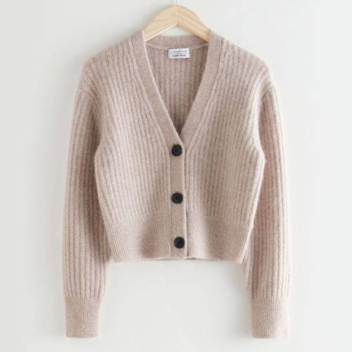 Cropped Ribbed Alpaca Blend Cardigan ($101.99)