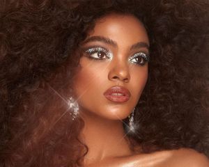 woman with sparkly makeup
