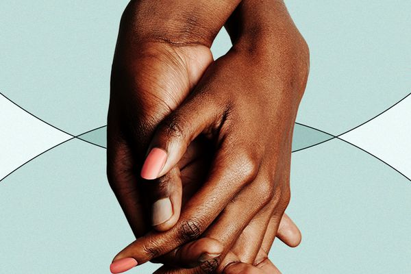 A couple holding hands