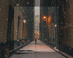 snowy city