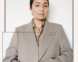 Self portrait of a woman wearing a blazer