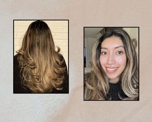 The author's hair (left) and skin (right) after using Biossance's 100% Sugarcane Squalane Oil