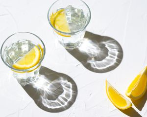 glasses of lemon water