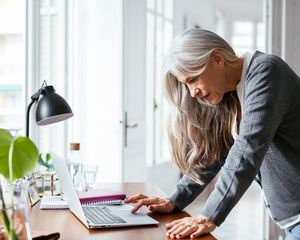woman working at desk