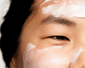 woman with face cream