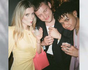 Mia Healey with her co-stars at the premiere of The Wilds season 2.
