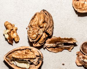 cracked walnut shells