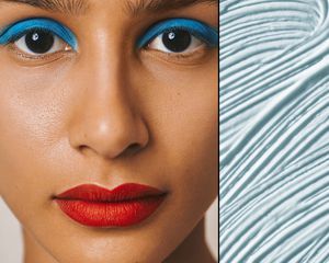 woman with blue eyeliner