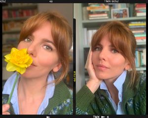 Ophelia Lovibond close-up in library