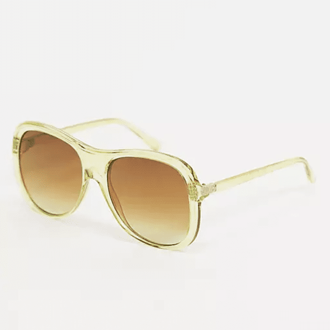 ASOS Design Recycled Frame Oversized Plastic Aviator Sunglasses