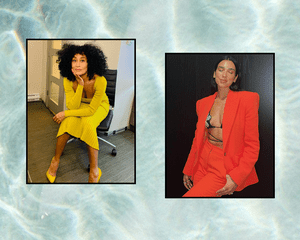 Tracee Ellis Ross Dua Lipa bright colored outfits