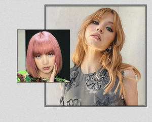 Pink froze hair color up close and sydney sweeney with copper hair