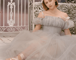Lili Reinhart wearing Rodarte tulle ballet dress and pointe shoes