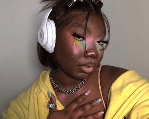 Rainbow undereye makeup trend